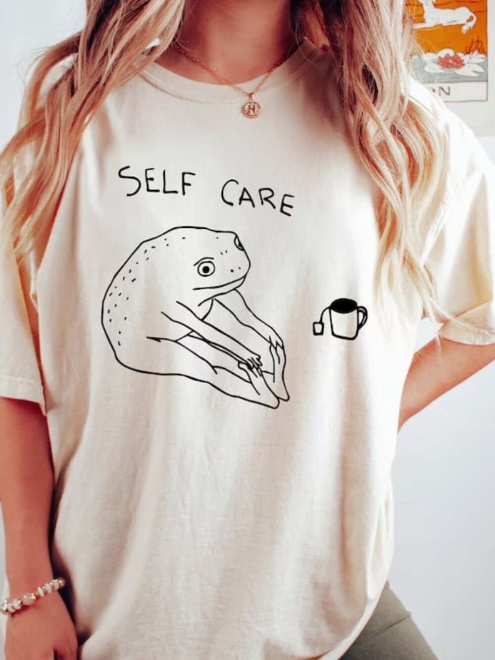 Funny Frog Self Care Shirt, Funny Frog Retro T-Shirt, Positive Vibe Tee